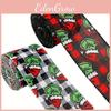 Grinch Floral Print Burlap Ribbon For Gift Wrapping Perfect For Holiday Decorations