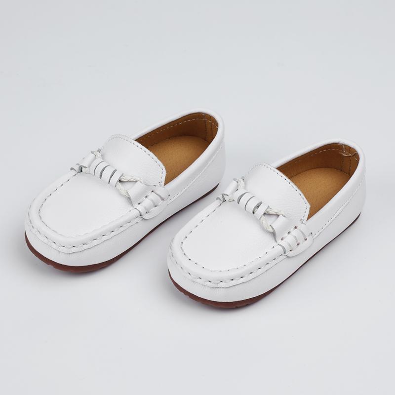 Fashion Genuine Leather Luxury Kids Loafers Baby Little Boys Girls Moccasins Toddler Flats Casual Boat Children's Wedding Shoes Autumn