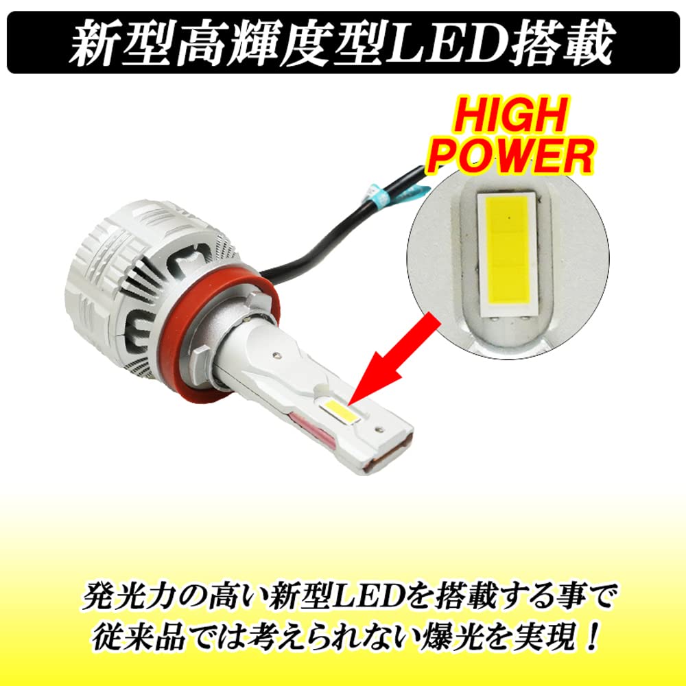 DSIC LED Fog Lamp, H8/H11/H16, Yellow, 24,000 LM, Explosive Light, 3000K, Compatible with Vehicle Inspection