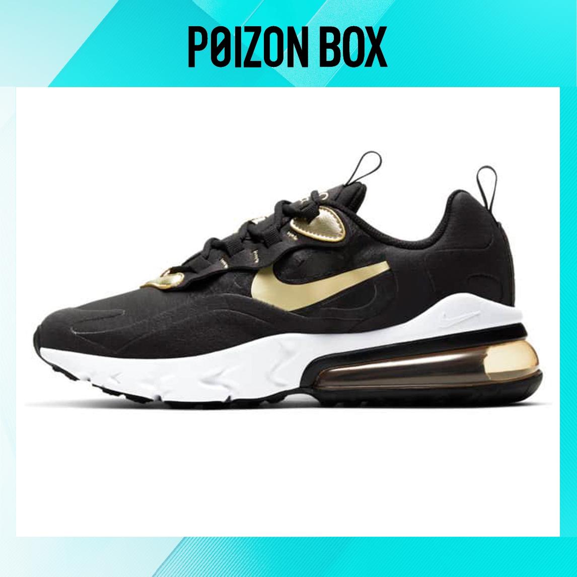

кроссовки Nike Air Max 270 React Black Metallic Gold Star GS BQ0103-018