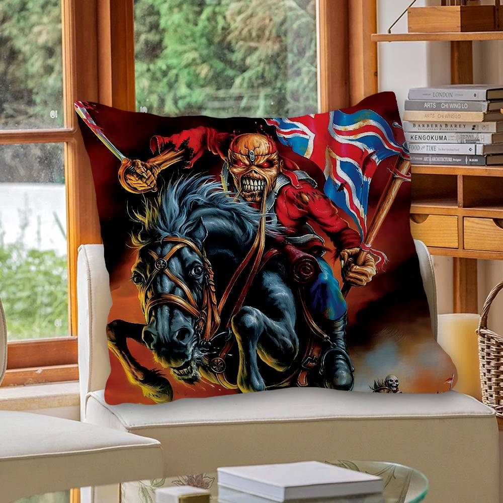 Cool I-I-Iron M-Maiden Pillow Cushion Cover Pillowcase Living Room Sofa Home Decor Customized