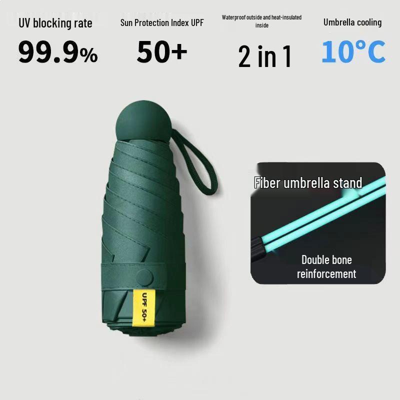 New 16-Rib Windproof UV Protection Folding Umbrella - Large Dual-Use for Sun & Rain