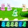Adorable Cartoon Unicorn Figurine Resin Diy Miniature Night Light Decor Cute