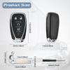 Key Fob Cover Replacement Fits for 2016-2023 Chevy Malibu Camaro/ 2016-2019 Cruze/ 2018-2021 Equinox Traverse/ 2019-2021 Blazer Keyless Entry Key Fob