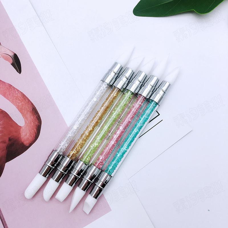 Suxi 5 Double-Ended Silicone Embossing & Rhinestone Nail Art Pen Set