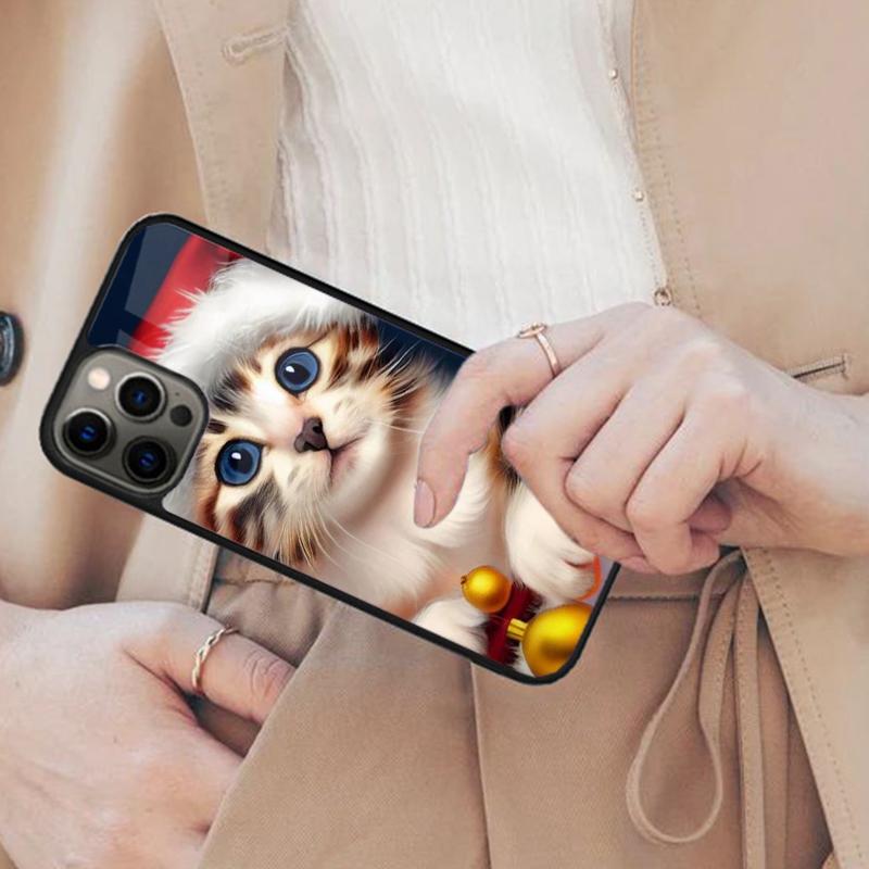 Kitten Santa Claus Christmas Magnetic Phone Case For APPLE iPhone 17 Air 16 14 13 12 Pro Max 15 Plus Wireless MagSafe Cover