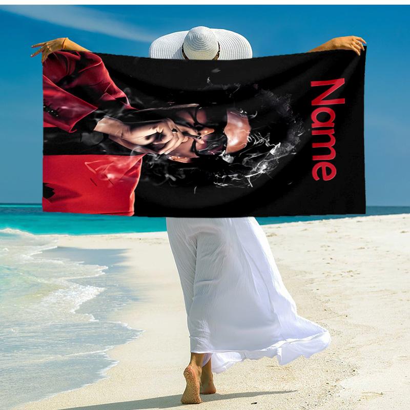 Personalized customized proof beach towel with The Weeknd pattern - soft, absorbent,quick-drying,perfect swimming,camping&bathing
