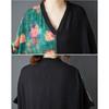 DIMANAF Women Summer New 2025 Plus Size Dress Casual V-Neck Loose Flower Long Dress Vintage Dress Maxi