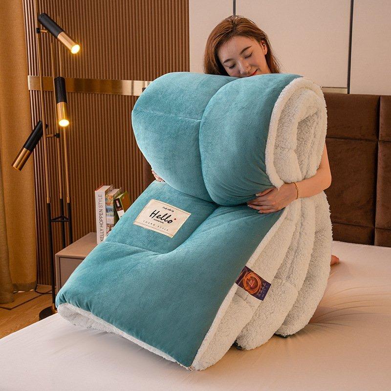 Students Fall And Winter Thickened Wool Futon Space Comforter Duvet Skin-Friendly Cotton Fabric Warm Quilt Vacuum Futon Warm