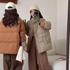 Women's Korean Style Mid-Length Down Jacket, 2025 New Stand-Up Collar, Petite Fit, White Duck Down, Loose Fit Winter Coat.