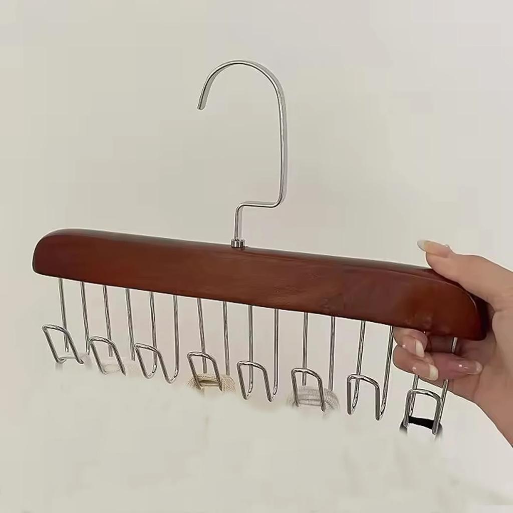 1pc-Wooden Hangers for Bras Space Saving Hangers with 360 ° Rotating Hooks Heavy-duty Wooden Hangers for Wardrobes