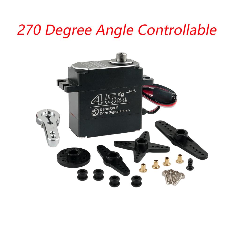 DSservo DS3345 45KG Aluminum Alloy Case IP67 Waterproof Core Digital Metal Gear Servos for 1/8 1/10 RC Crawler Car Boat Truck