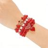 Stylish Valentine's Day Bracelets for Women Heart Charm Stackable Wristchain Trendy Accessory For Her
