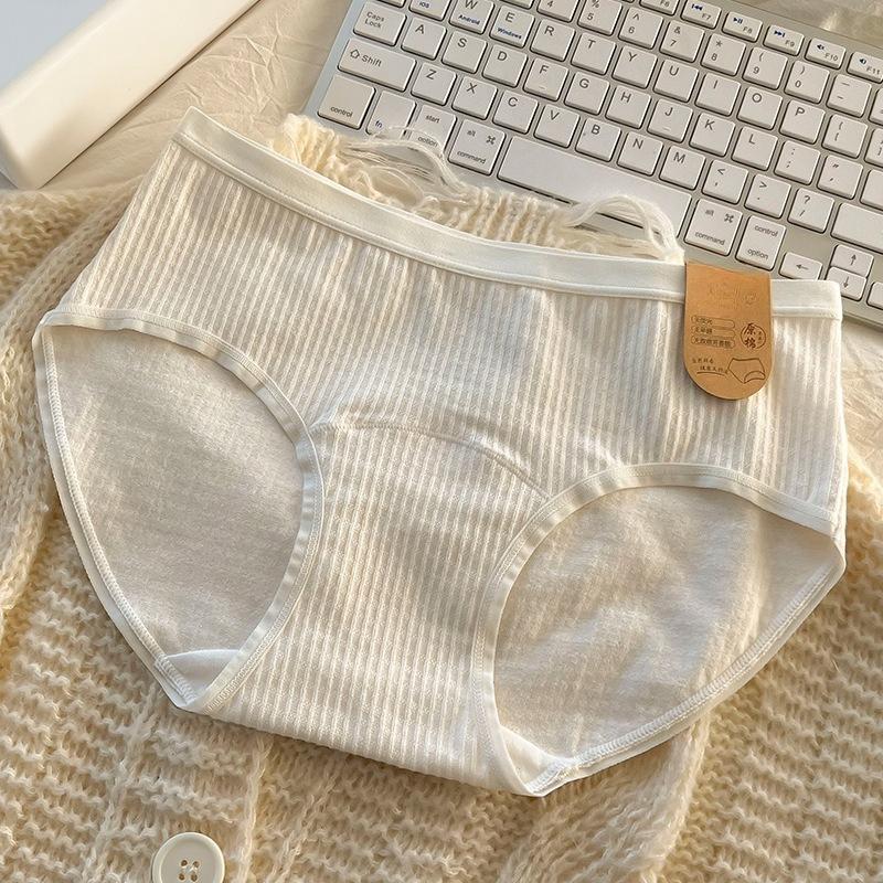 Damen Frühling und Herbst Neu Baumwolle 7a Antibakterielle Baumwolle Verlängerter Zwickel Dreieck Slip