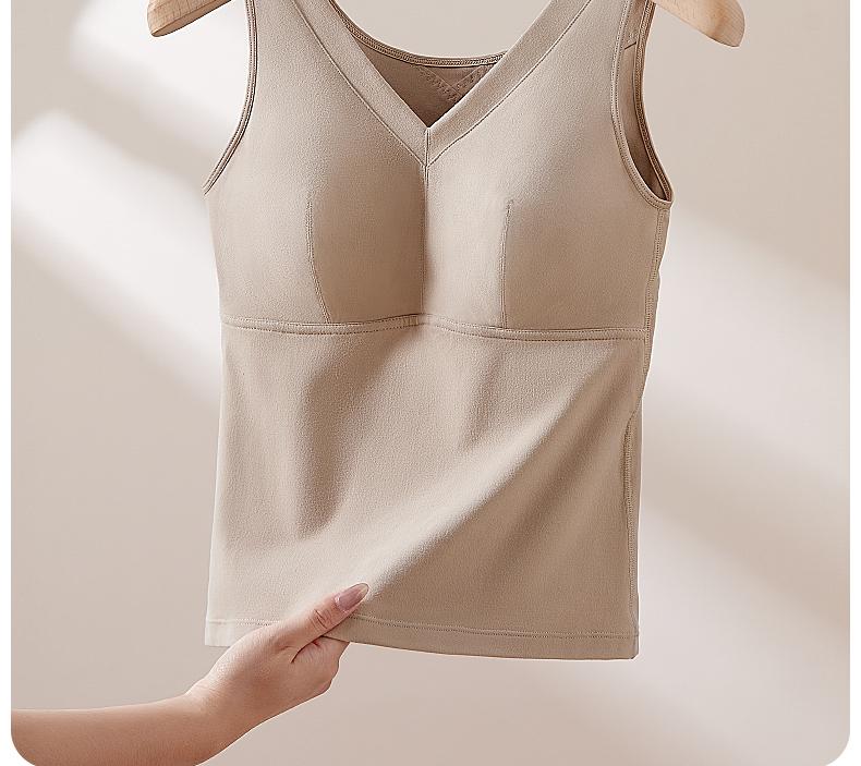 Autumn and Winter Thick Velvet Warm Underwear with Chest Mat