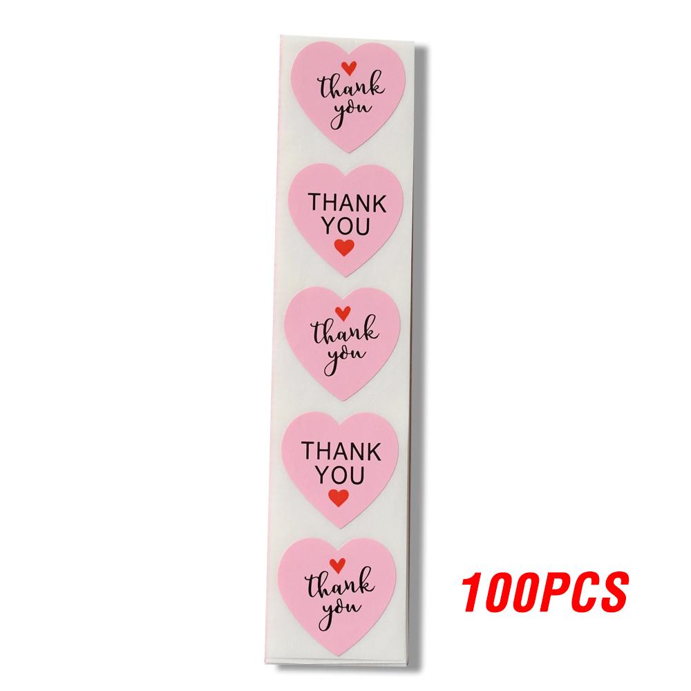 

Pink Thank You Stickers Seal Labels For Scrapbooking Paper Stickers1 Inch 100-500pcs Wedding Party Cute Stationery Stickers