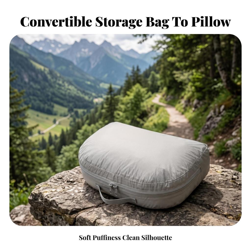 Pillow Bag with Zipper Lightweight Camping Storage Pouch Space-Saving