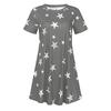 Fashion Women Casual Short Sleeve  Printed Ladies Loose  Dress
