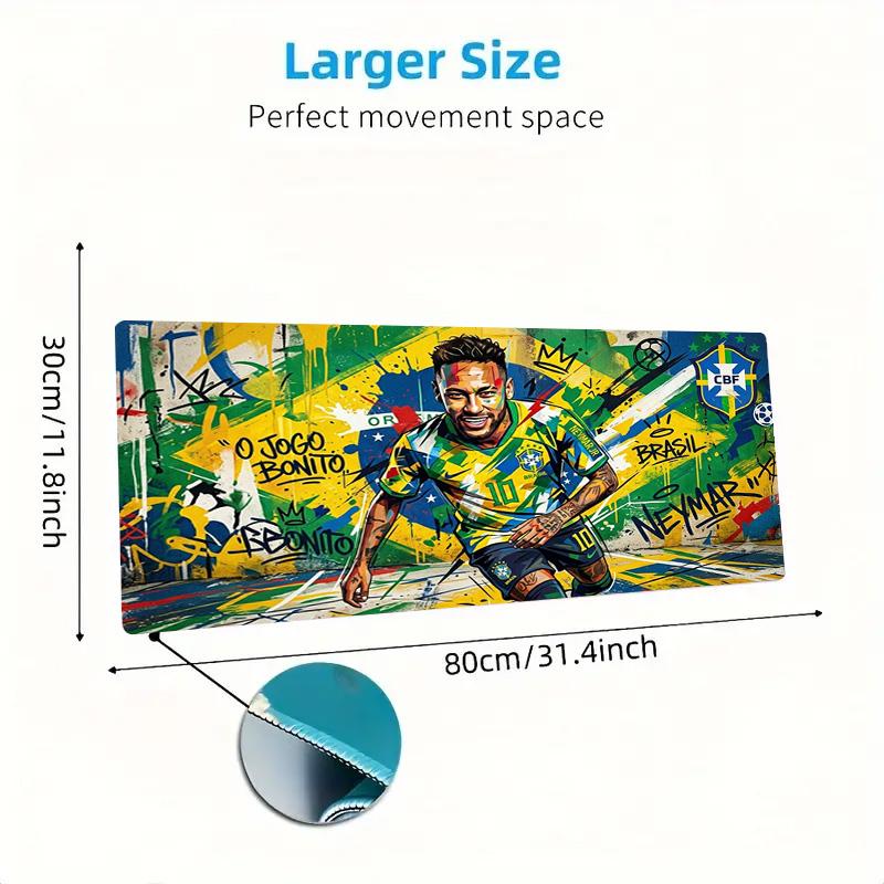 Neymar Jr Art Color Mouse Pad Large Gaming Table Cushion Non-slip Laptop Tablet Big Mousepad XXL Mat Mini PC Playmat With Lock edge