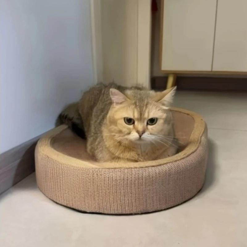 1pc Pet Cat Scratching Board Extra Large Oval Sisal Cat Nest Wear-resistant and Non-shedding Cat Scratching Box Cat Supplies