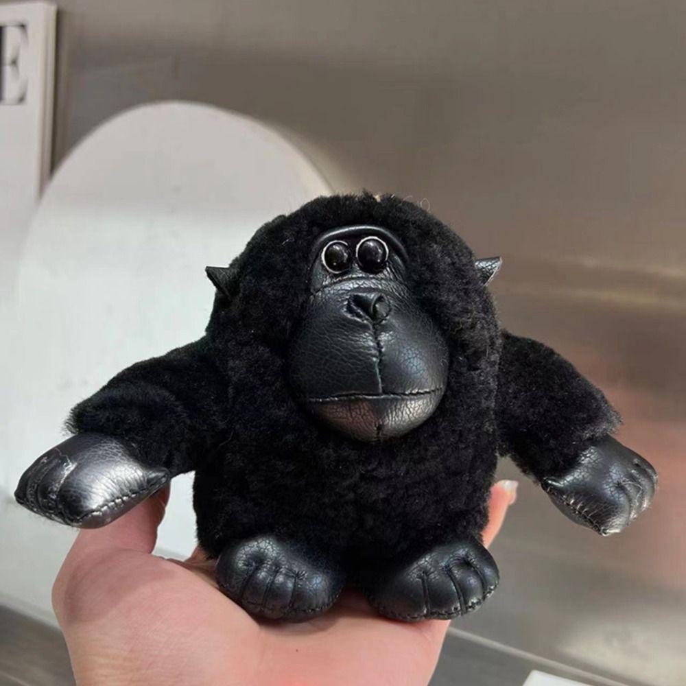 Stuffed Animals Plush Monkey Toy Real Wool Fur Key Chains Gorilla Fur Key Chains Car Keyring
