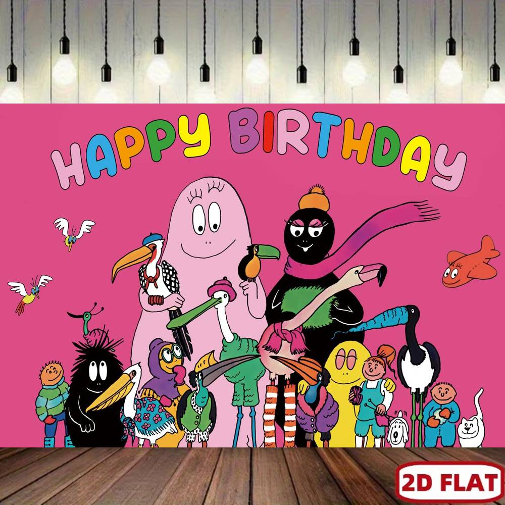 Anime Halo Barbapapa themed birthday backdrop, decorations for children and boys, photography props on5429