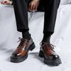 Italian Oxford Shoes for Men Lace Up Oxfords Designer Men Leather Dress Shoes Round Toe Men's Party Formal Classic Derbies Shoes