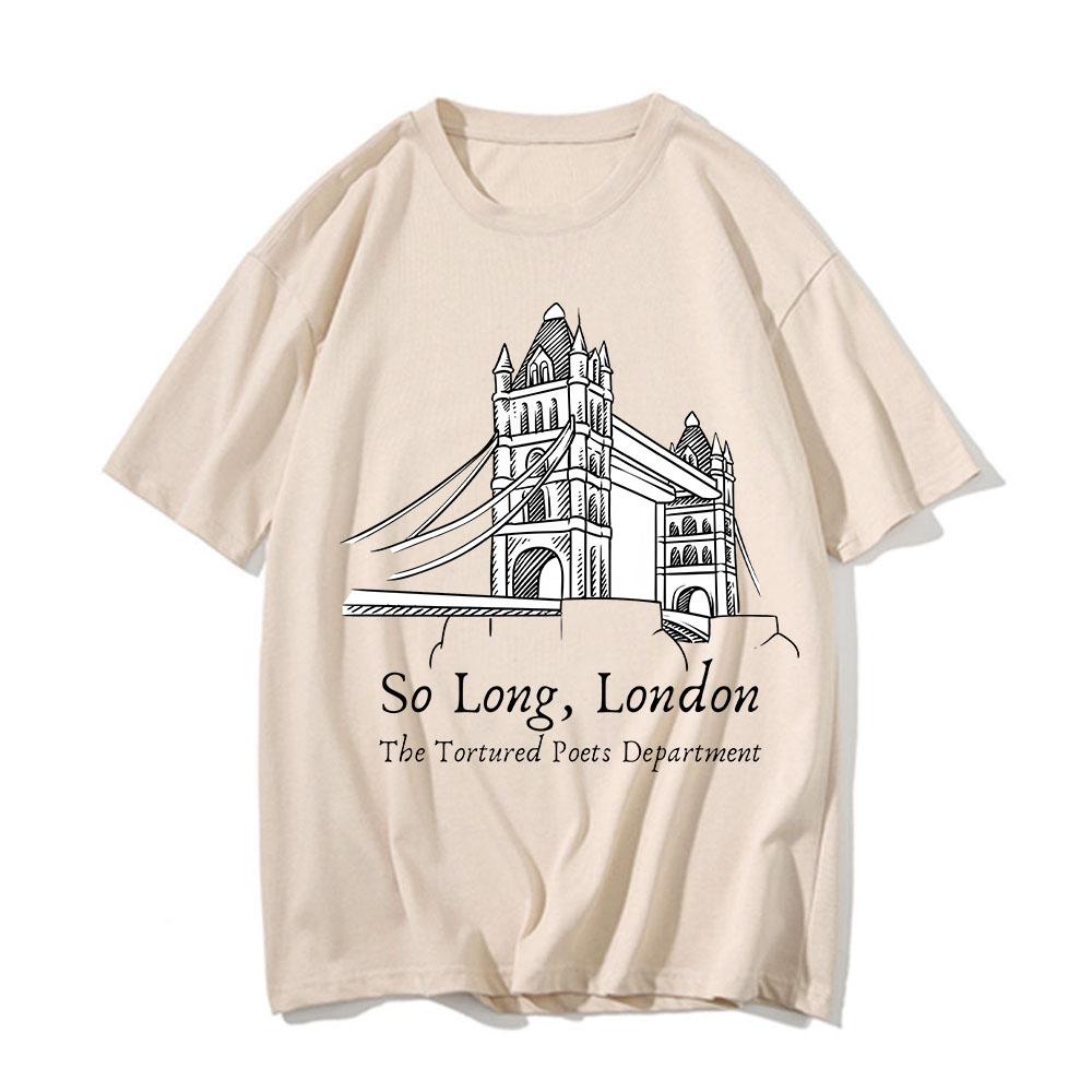 So Long London Ttpd Printed Tshirt Short Sleeve Comfort Tops 100 Cotton Unisexs Summer Hip Hop Tshirt Fashion Trend Streetwear