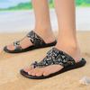 Fashion New Men's Leopard Pattern Sandals Summer Fashion Pu Leather Flip Flops Youth Beach Shoes Slippers Comfortable Casual Footwear