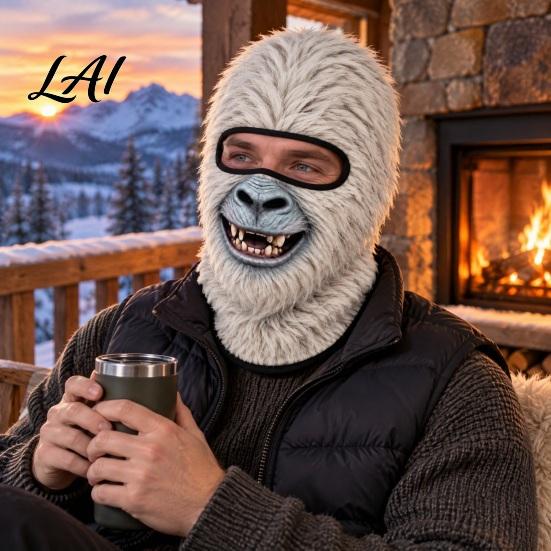 Outdoor Sports Headwear for Winter Velvet Funny Face Mask Full Protection Warm Windproof Balaclava Balaclava Men Women Breathable Skin Friendly Head