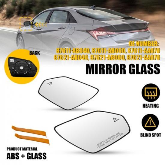 Passenger Driver Heated Mirror Glass Blind Spot Fit Hyundai Elantra -2025