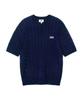 LEE Round Neck Cable Short Sleeve Knit Navy