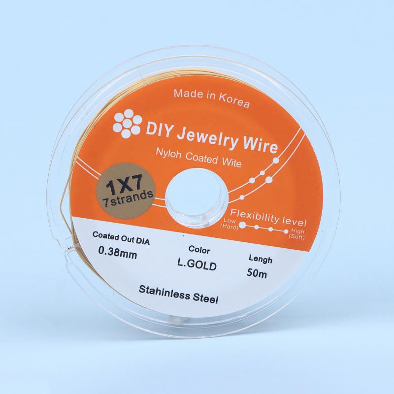 50Meter/Roll 0.3/0.38/0.5/0.6Mm Rhodium Gold Color Stainless Steel Beading Wire For Jewelry Making Diy Bracelet Findings