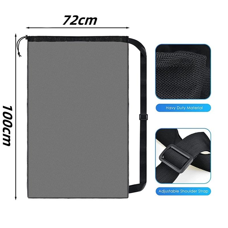 

Extra Large Drawstring Bag Mesh Gym Ball Bag Football Training Gear Storage Bag Diving Items Organizer with Shoulder Strap чёрный