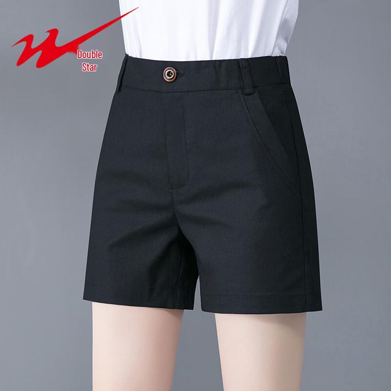 Shuangxing Women s High-Waist Cotton Linen Casual Shorts M