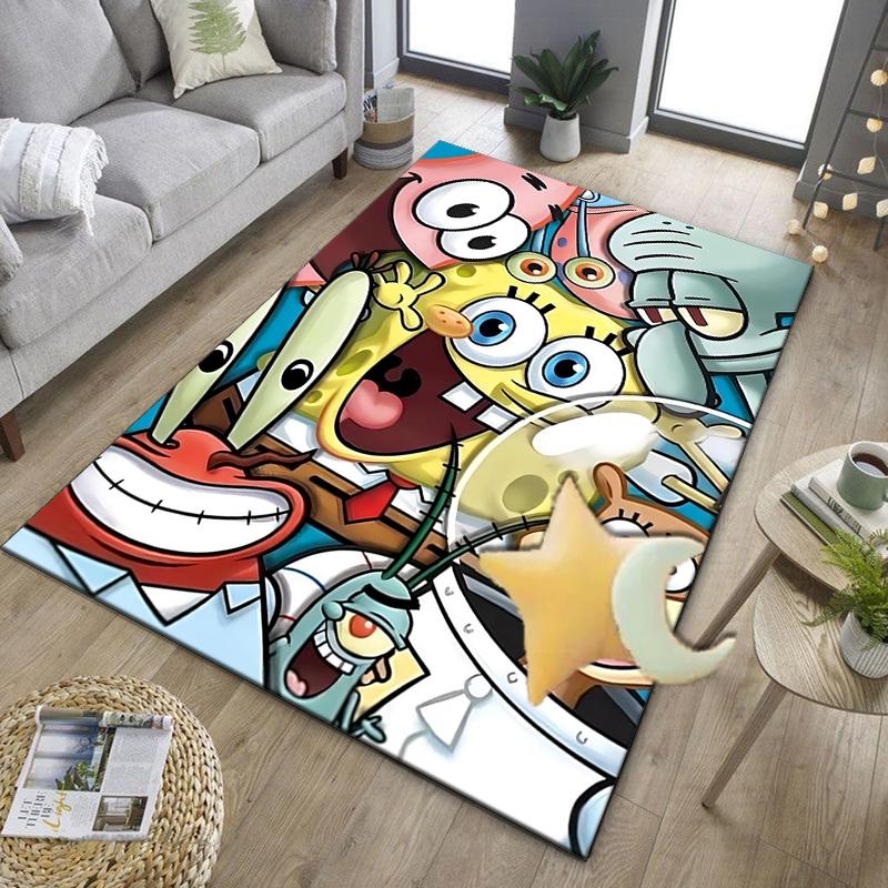 Sponge Expressions Pattern Office Rug Chair Mat, Game Carpet, Suitable for Front Door, Bedroom, Living Room, Desk, Holiday Gift