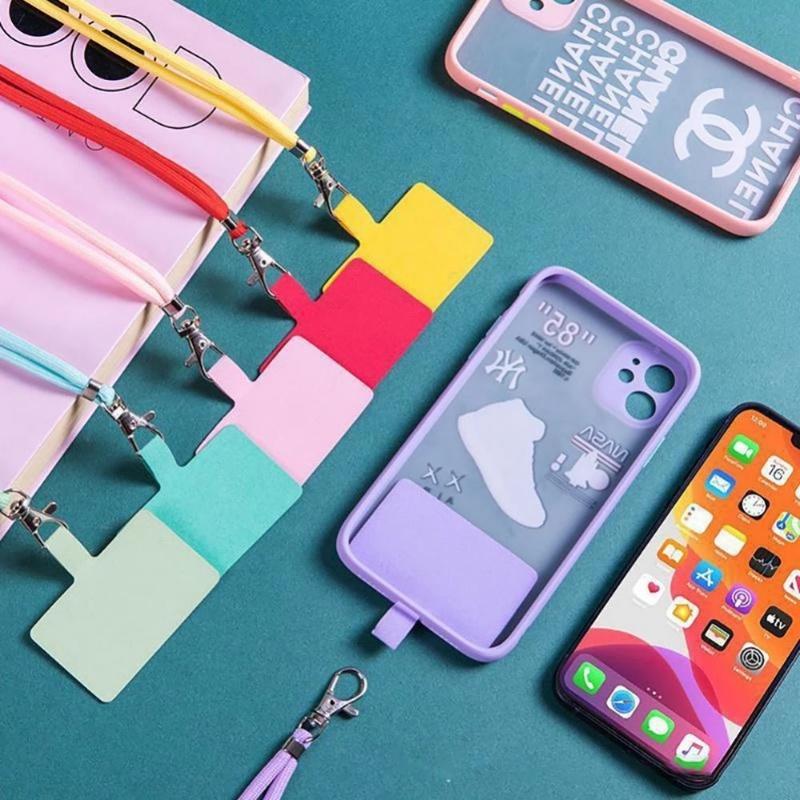 Phone Accessories Phone Hanging Cord Removable Colorful Neck Cord Adjustable Crossbody Patch Nylon Soft Rope Universal Anti-lost Phone Lanyard Strap