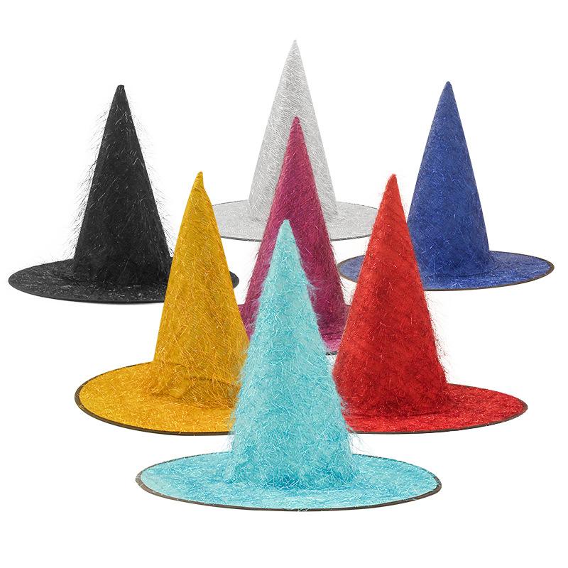 5pcs Halloween Witch Hat Magical Masquerade Carnival Costume School Performance Halloween Decoration Party Hat Wizard Men Women 