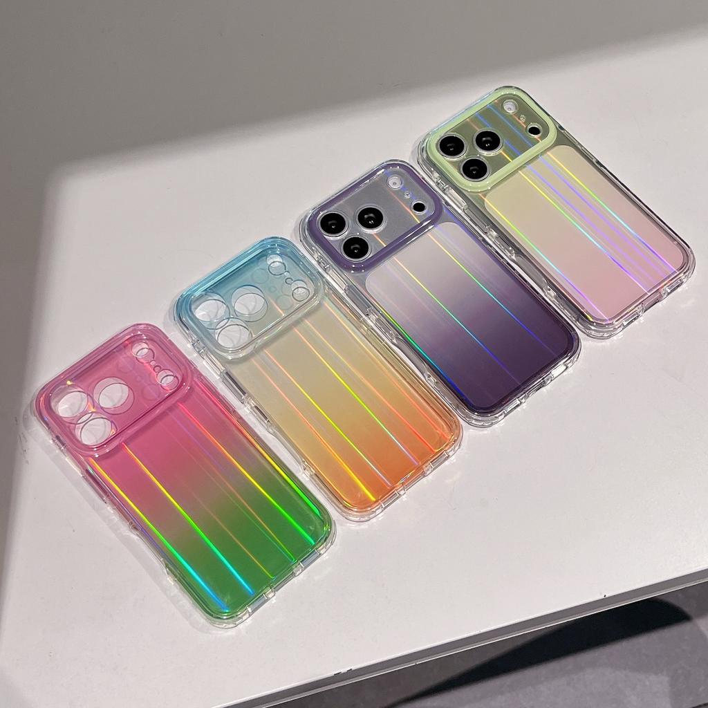 ins Aurora laser is suitable for iPhone17promax mobile phone case Apple 16pro all-inclusive 15 anti-drop 14 seconds change
