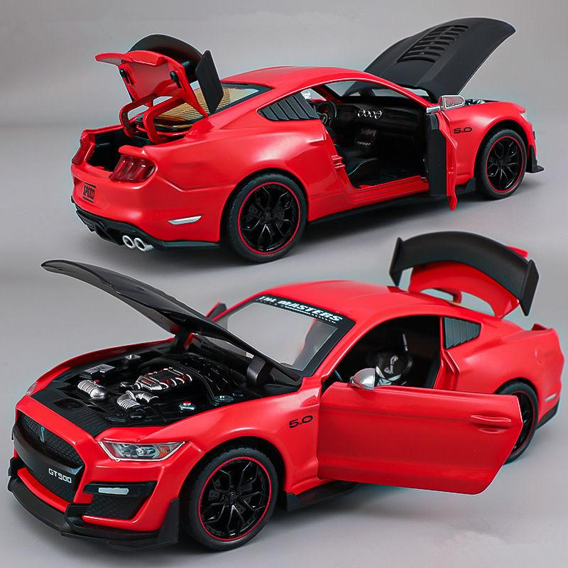 1/24 Mustang GT Viper Shelby GT500 Alloy Sports Car Model Diecasts Metal Racing Car Vehicles Model Sound and Light Kids Toy Gift