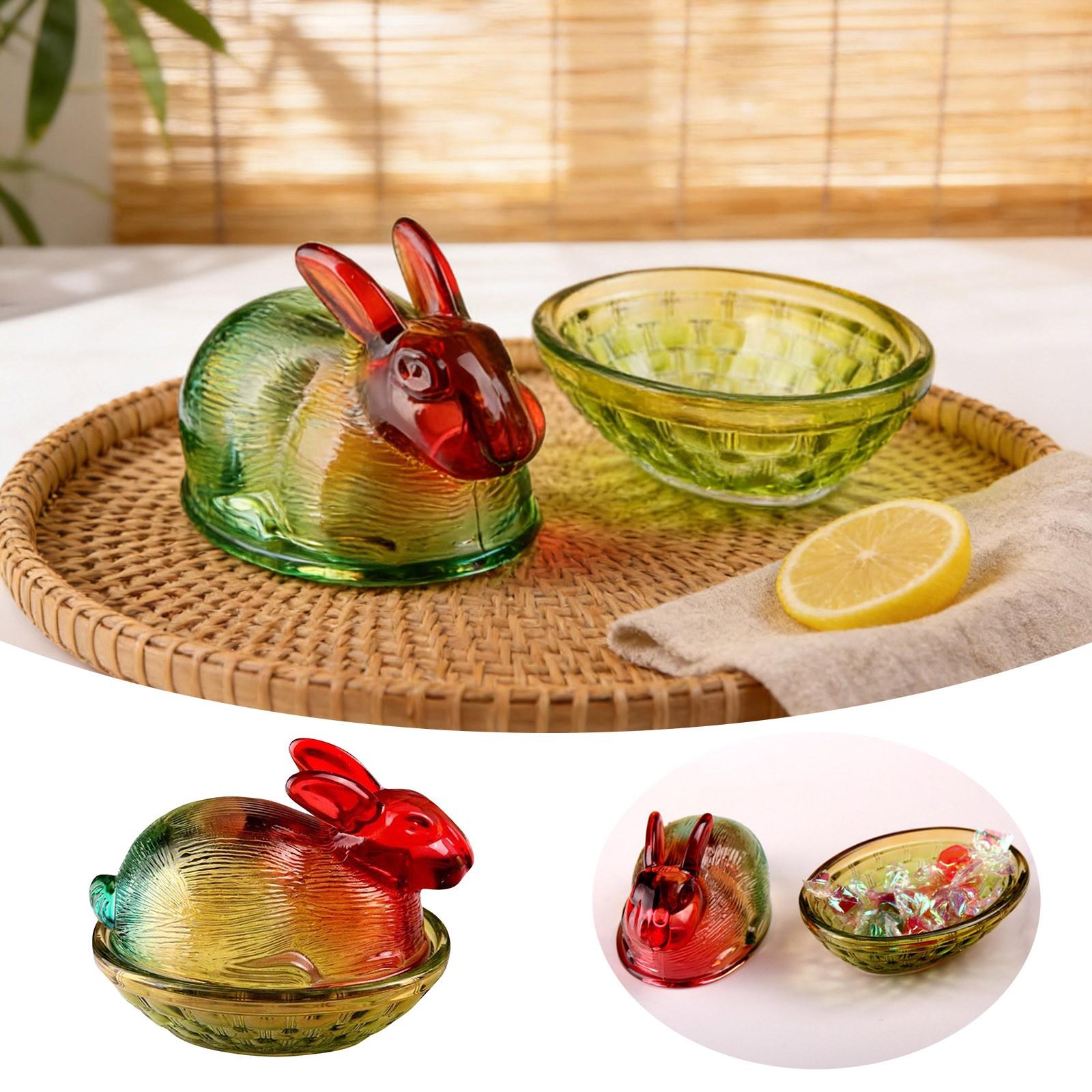 

Скляна Цукерниця-Кролик З Кришкою, Цукерниця З Кришкою, Кумедні Банки Для Цукерок, Багатоколірна Настільна Тарілка Для Десертів, Миска Для Закусок, Лоток Для Яєць One Size