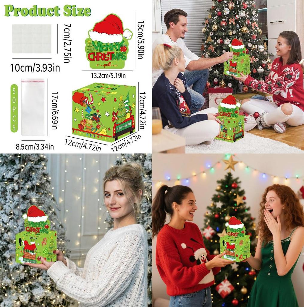 Grinch Themed Christmas Gift Box For Party Decor And Holiday Gift Giving