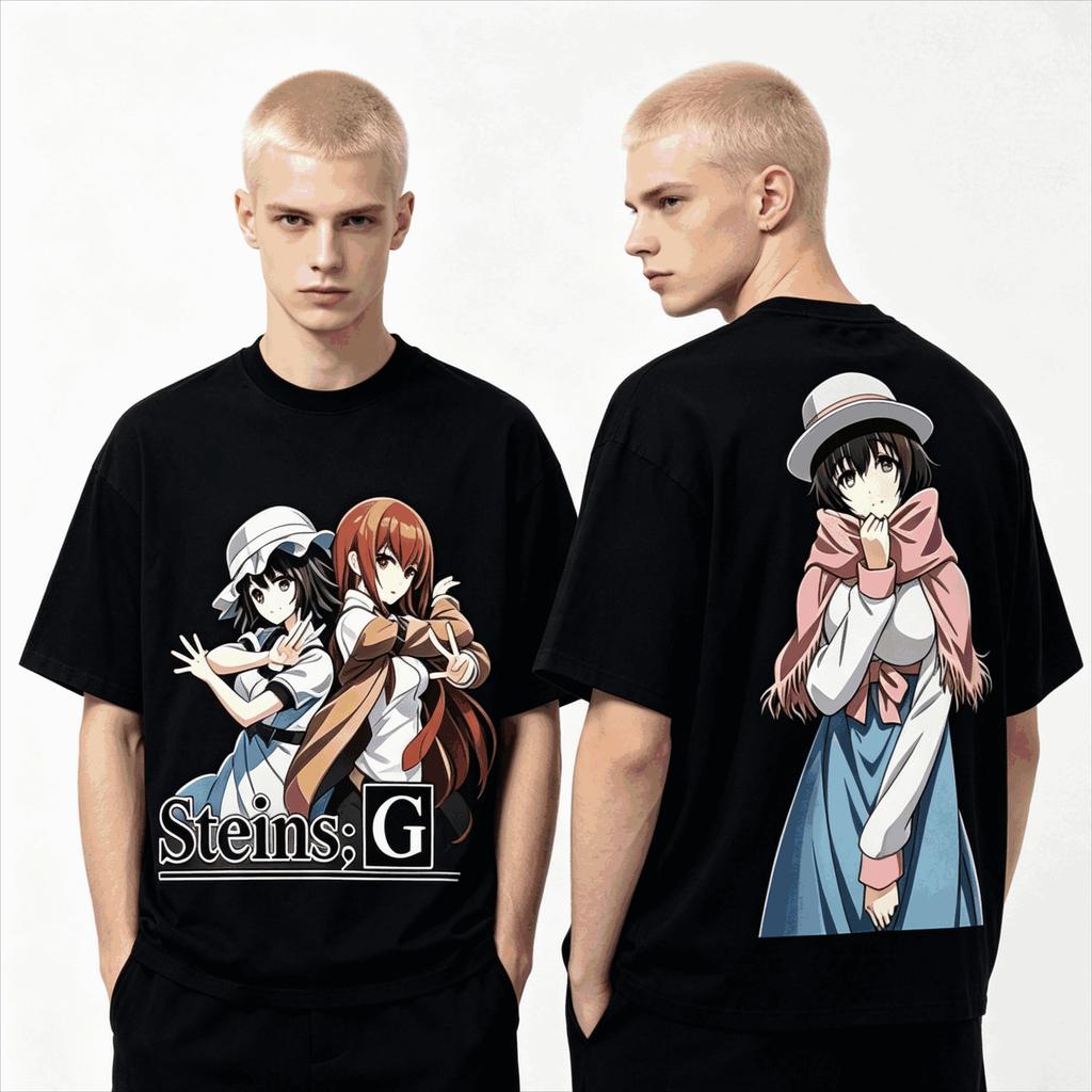 Hot Sale Steins Gate Anime Lover Tshirt Harajuku Cotton High Street Retro Fashion Oversized Unisex Harajuku Hip Hop Tshirt