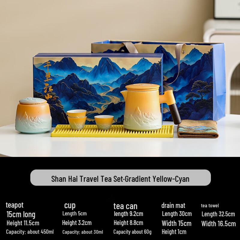 Ink Wash Ceramic Travel Tea Set