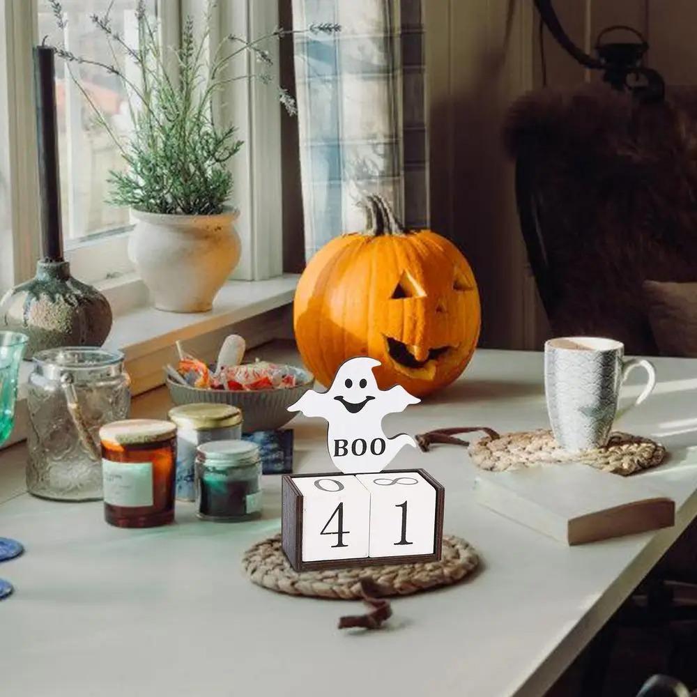 Pumpkin Ghost Castle Halloween Advent Calendar Spooky Wooden  Calendar Ornaments  Haunted House
