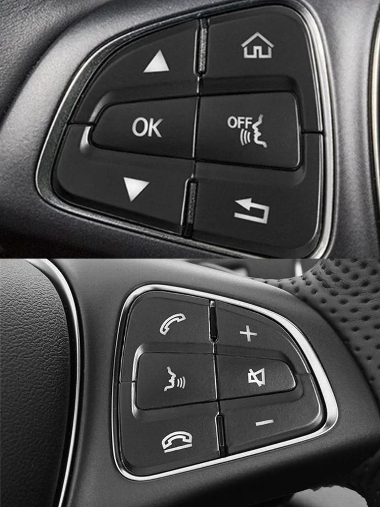 Auto Lenkrad Tasten Abdeckung Aufkleber Zierleiste Passend Für Mercedes Benz C W205 GLC X253 V-Klasse Vito W447 Auto Zubehör