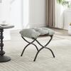 Lazy Chair with Ottoman, Lounge Accent with Armrests and Side Pocket, Upholstered Sofa Reading with Footrest for Small Room, Corner Chair-Light Green