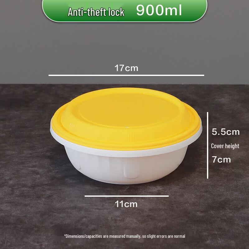 Disposable Round Takeaway Food Container with Anti-Theft Lock