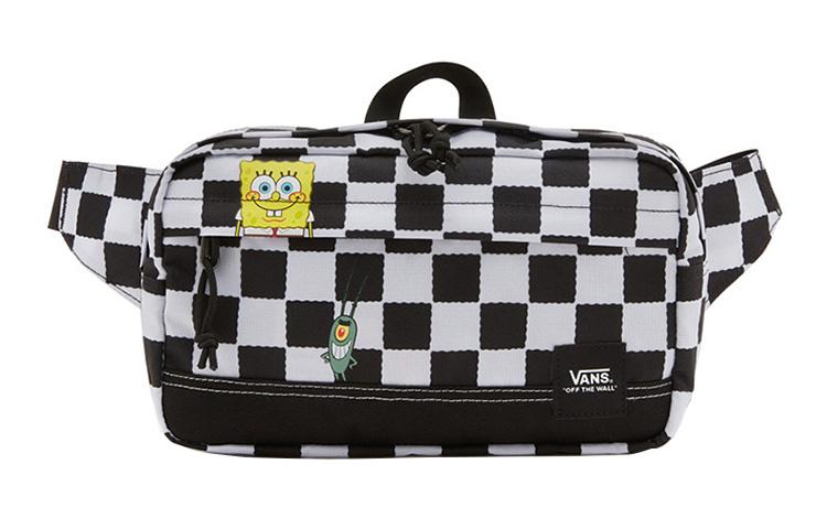 Vans SpongeBob, Collaboration Nylon Sling Bag, Fanny Pack Unisex Black White VN0A4RWYQ7Y