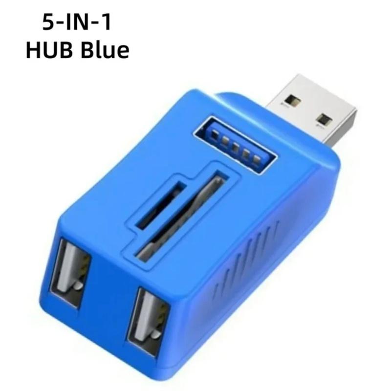 5 in1 Multi Ports USB 3.0 2.0 Hub Expansion Splitter for HDD SSD Connecting Mobile Hard Disk U Disk Camera Keyboard Mouse Multi Ports Adapter